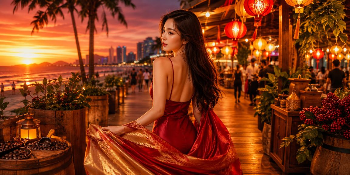 Cảnh quán cà phê Đà Nẵng với người dùng đặt cược thể thao trên điện thoại